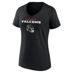 Atlanta Falcons Women's Personalized Name & Number Team Wordmark V-Neck T-Shirt Black - NFL