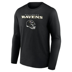Baltimore Ravens Personalized Name & Number Team Wordmark Long Sleeve T-Shirt Black - NFL