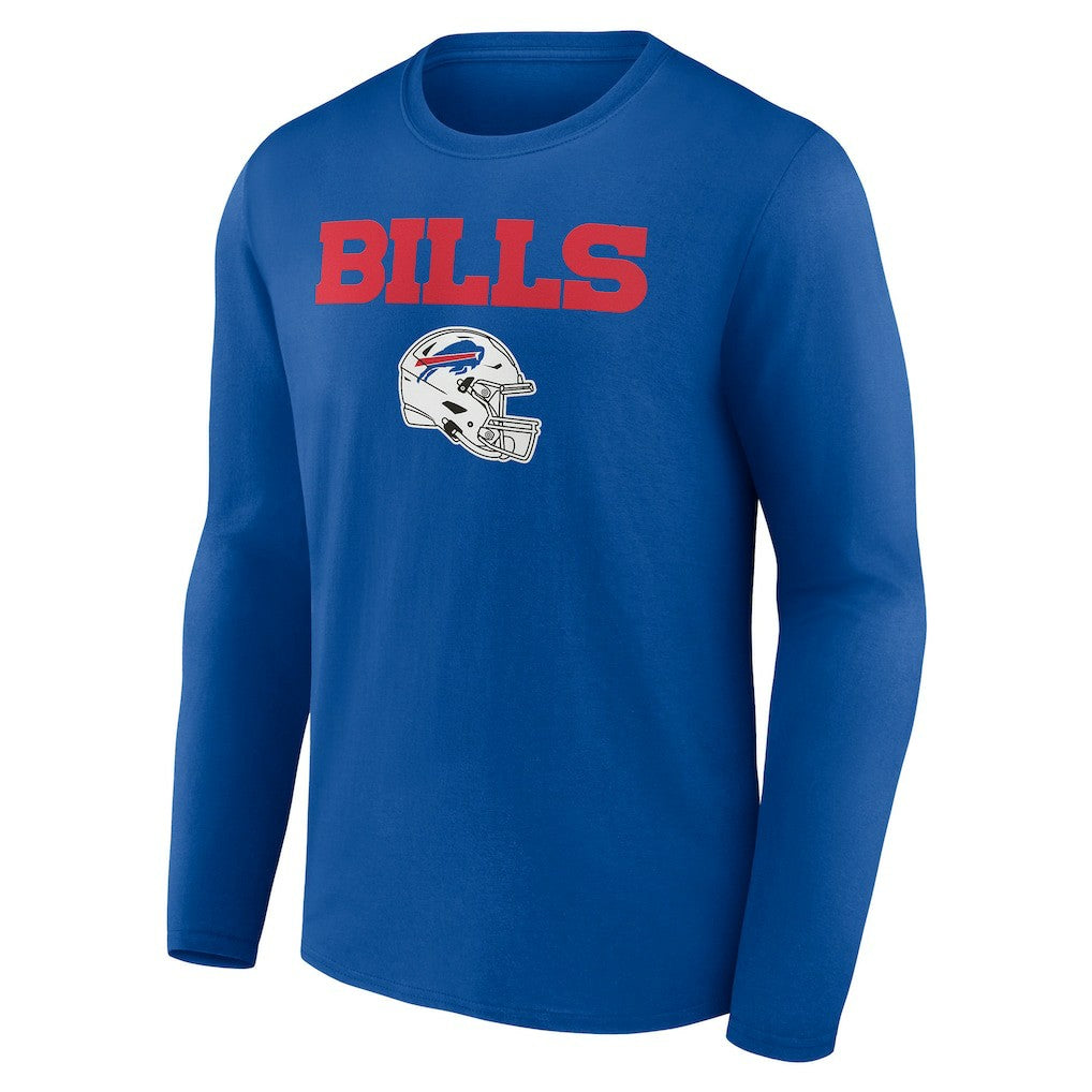 Buffalo Bills Personalized Name & Number Team Wordmark Long Sleeve T-Shirt Royal - NFL