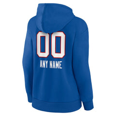 Buffalo Bills Women's Personalized Name & Number Team Wordmark Pullover Hoodie Royal - NFL