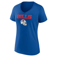 Buffalo Bills Women's Personalized Name & Number Team Wordmark V-Neck T-Shirt Royal - NFL