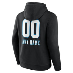 Carolina Panthers Personalized Name & Number Team Wordmark Pullover Hoodie Black - NFL
