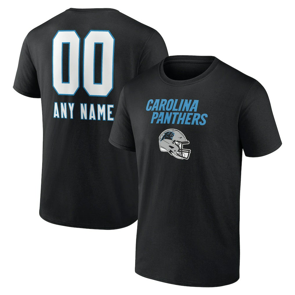 Carolina Panthers Personalized Name & Number Team Wordmark T-Shirt Black - NFL
