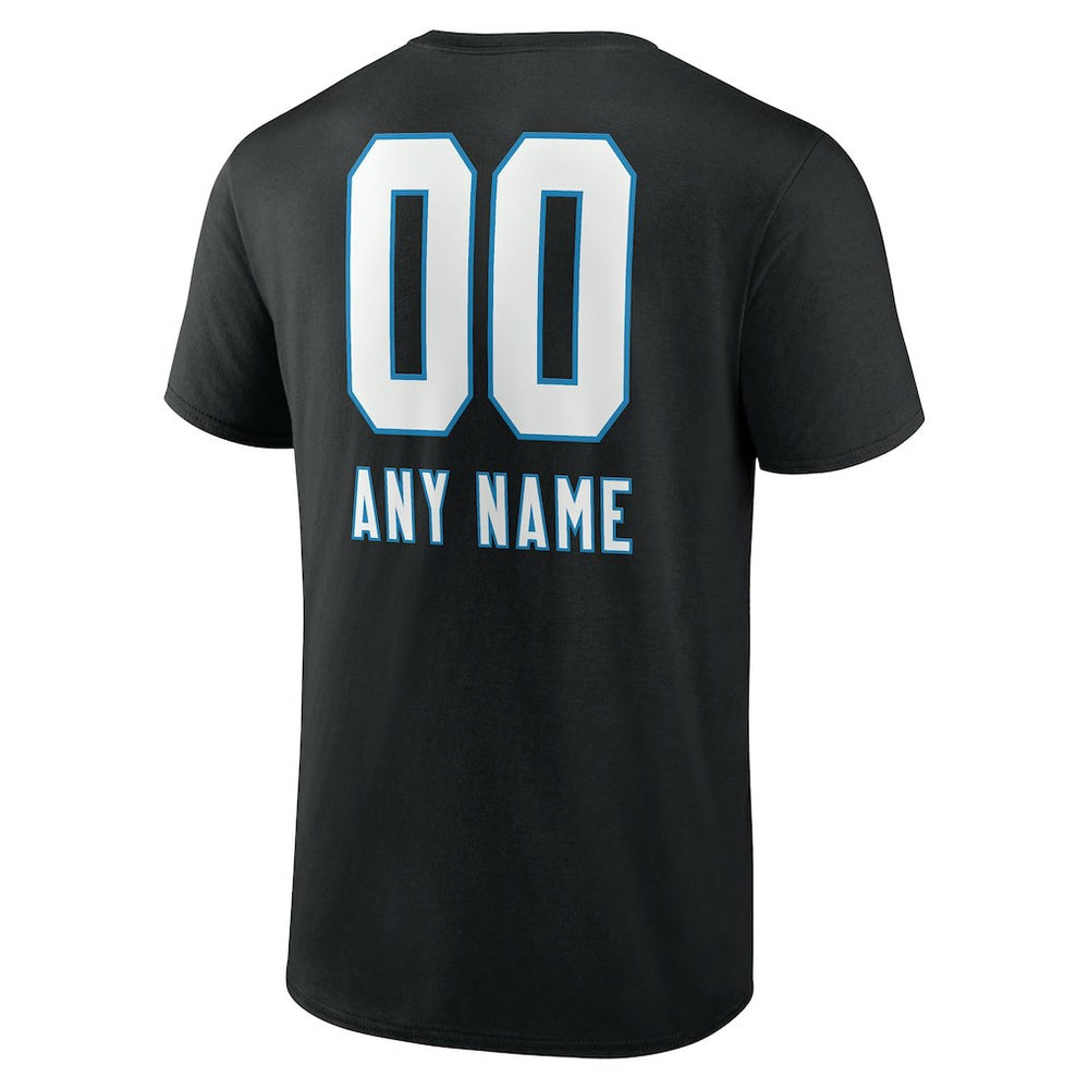 Carolina Panthers Personalized Name & Number Team Wordmark T-Shirt Black - NFL