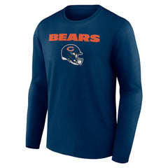 Chicago Bears Personalized Name & Number Team Wordmark Long Sleeve T-Shirt Navy - NFL