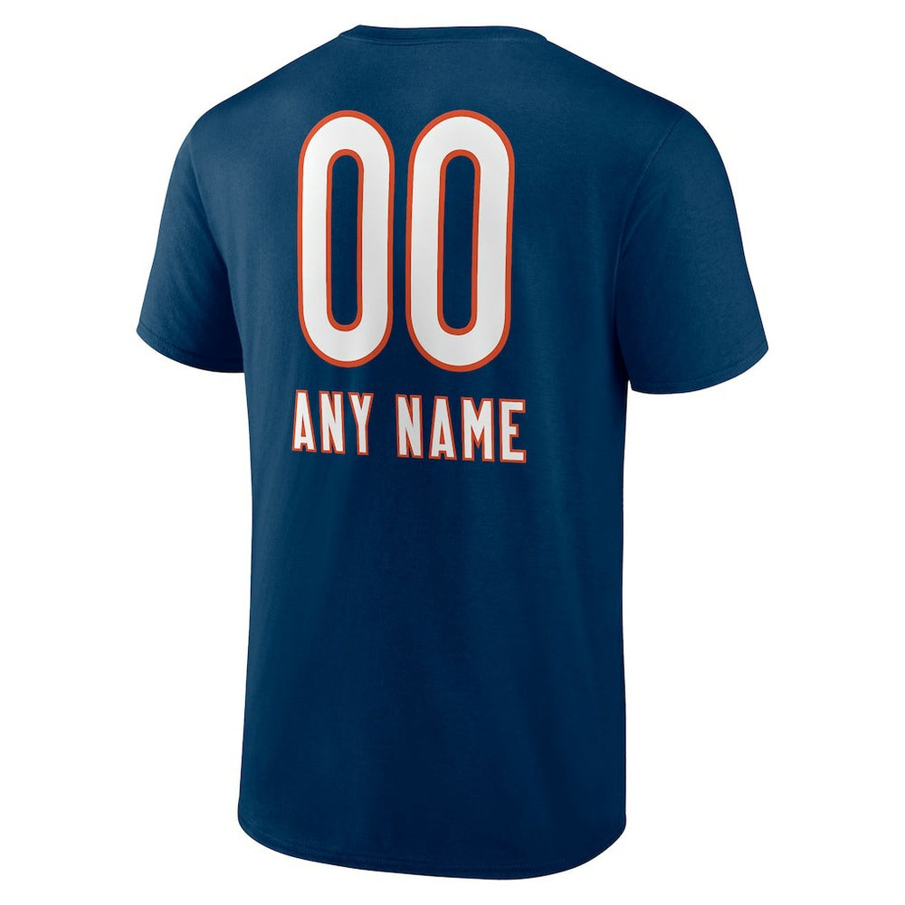 Chicago Bears Personalized Name & Number Team Wordmark T-Shirt Navy - NFL