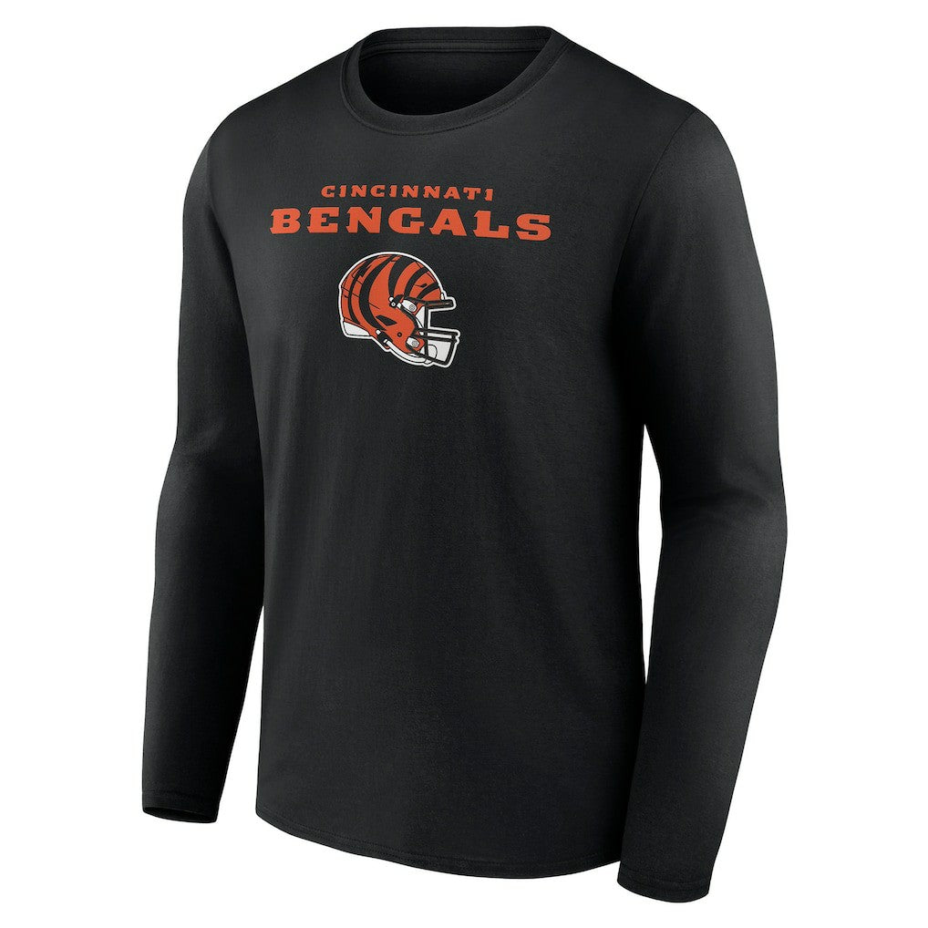 Cincinnati Bengals Personalized Name & Number Team Wordmark Long Sleeve T-Shirt Black - NFL