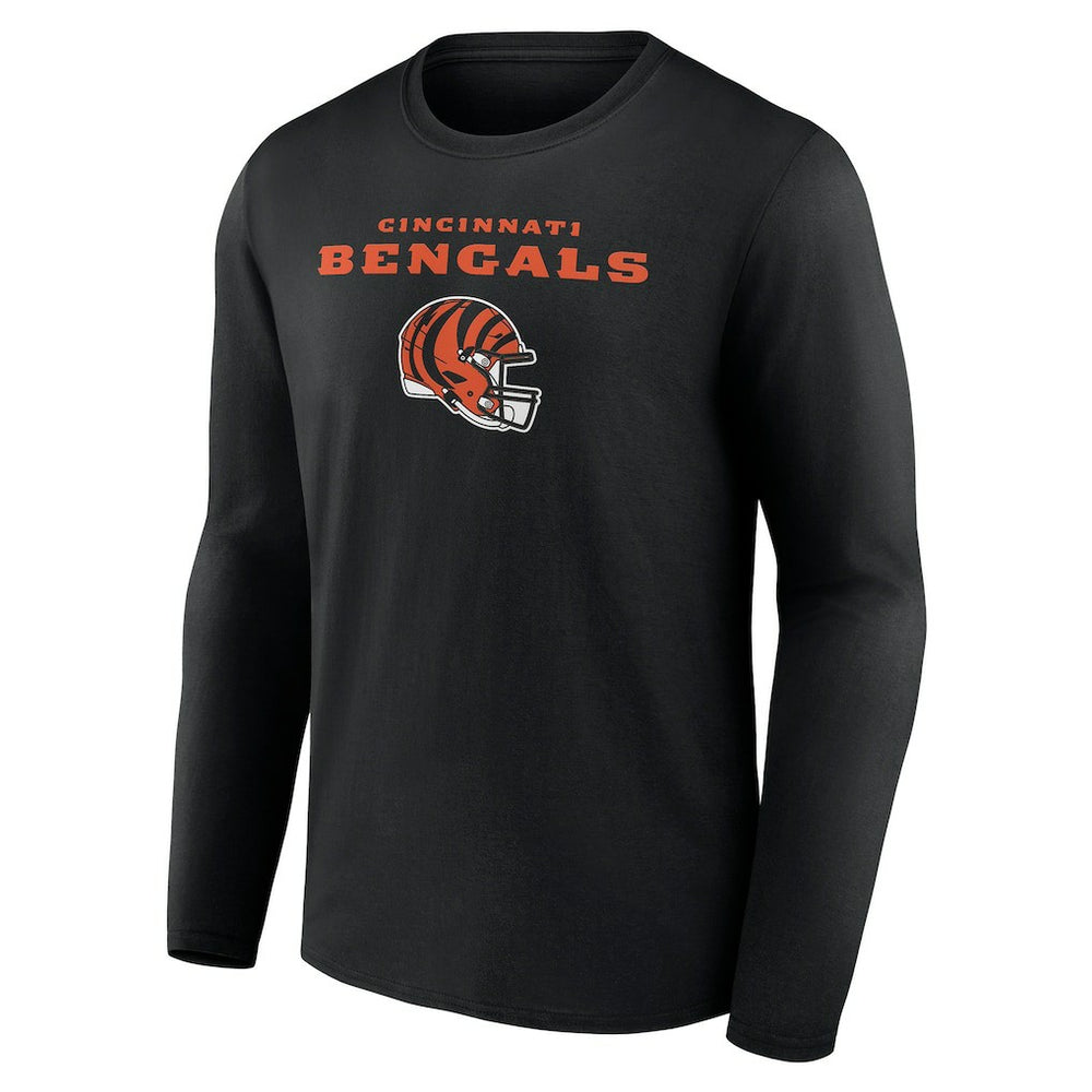 Cincinnati Bengals Personalized Name & Number Team Wordmark Long Sleeve T-Shirt Black - NFL