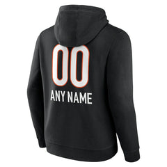 Cincinnati Bengals Personalized Name & Number Team Wordmark Pullover Hoodie Black - NFL