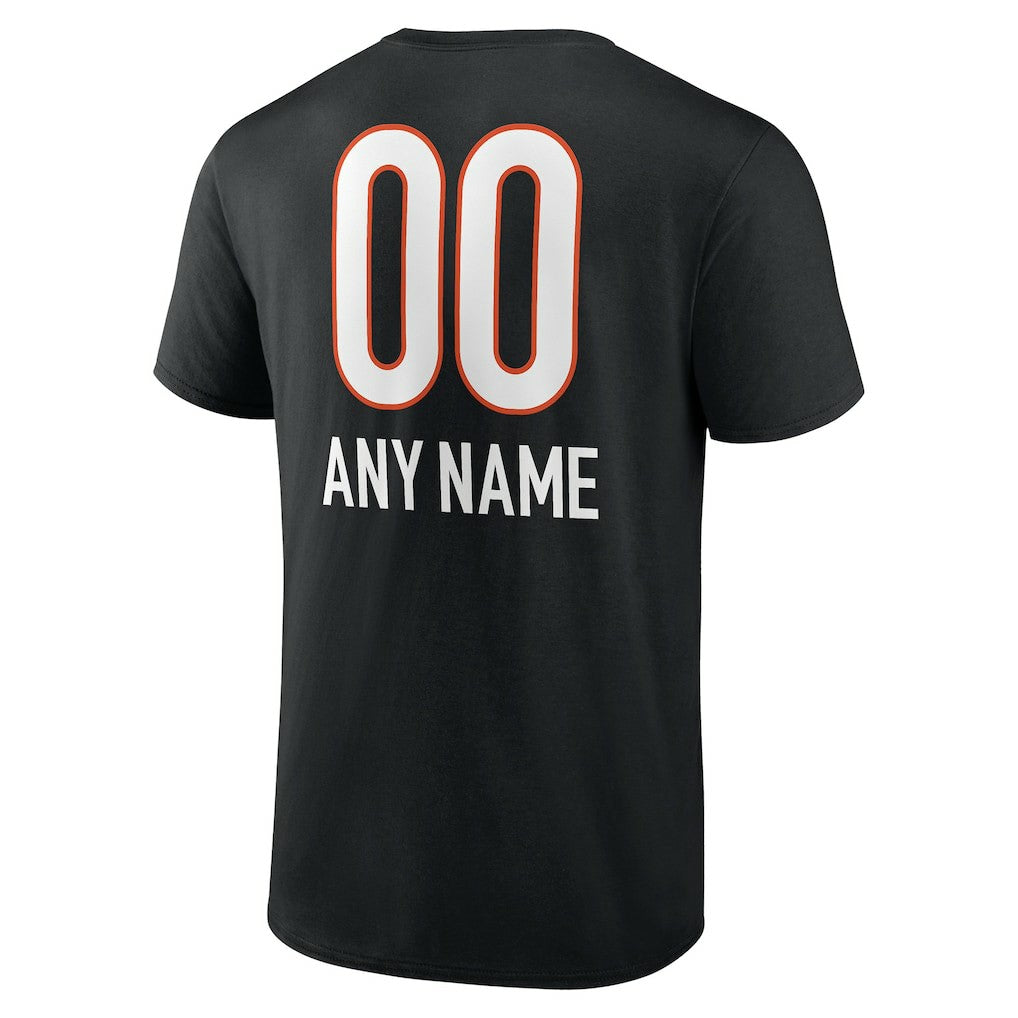 Cincinnati Bengals Personalized Name & Number Team Wordmark T-Shirt Black - NFL
