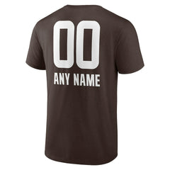 Cleveland Browns Personalized Name & Number Team Wordmark T-Shirt Brown - NFL