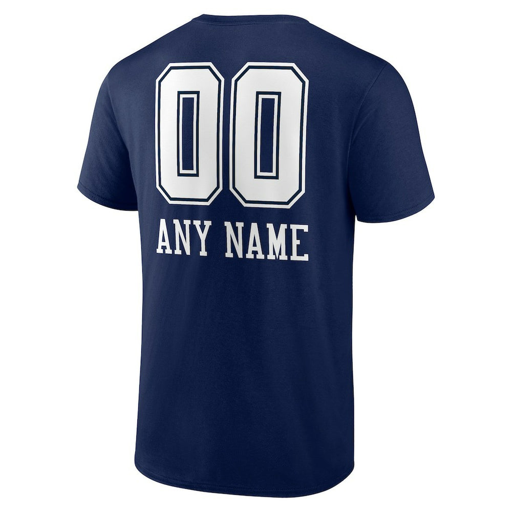 Dallas Cowboys Personalized Name & Number Team Wordmark T-Shirt Navy - NFL