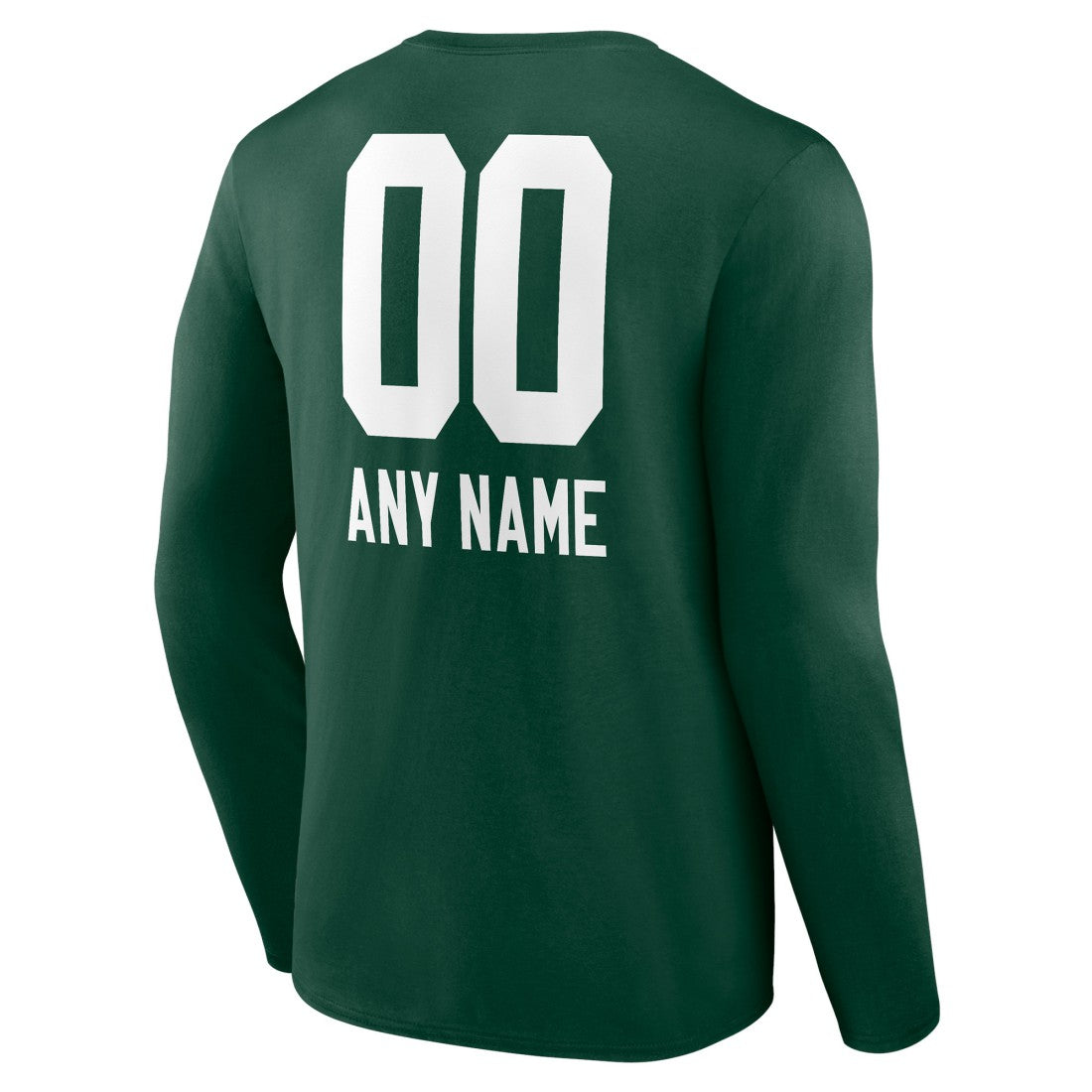Green Bay Packers Personalized Name & Number Team Wordmark Long Sleeve T-Shirt Green - NFL