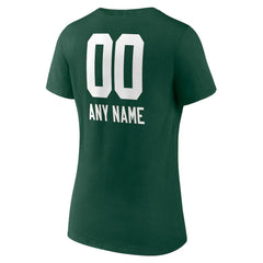 Green Bay Packers Women's Personalized Name & Number Team Wordmark V-Neck T-Shirt Green - NFL