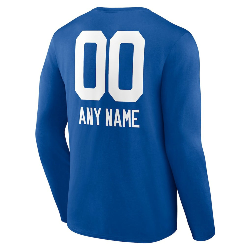 Indianapolis Colts Personalized Name & Number Team Wordmark Long Sleeve T-Shirt Royal - NFL