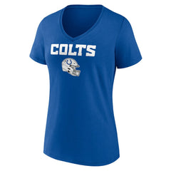 Indianapolis Colts Women's Personalized Name & Number Team Wordmark V-Neck T-Shirt Royal - NFL