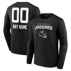 Jacksonville Jaguars Personalized Name & Number Team Wordmark Long Sleeve T-Shirt Black - NFL