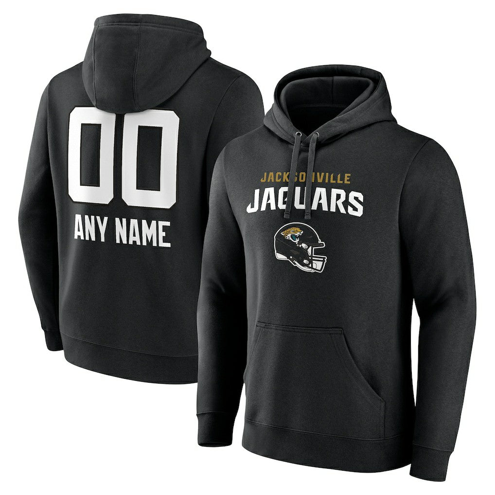 Jacksonville Jaguars Personalized Name & Number Team Wordmark Pullover Hoodie Black - NFL