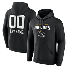 Jacksonville Jaguars Personalized Name & Number Team Wordmark Pullover Hoodie Black - NFL