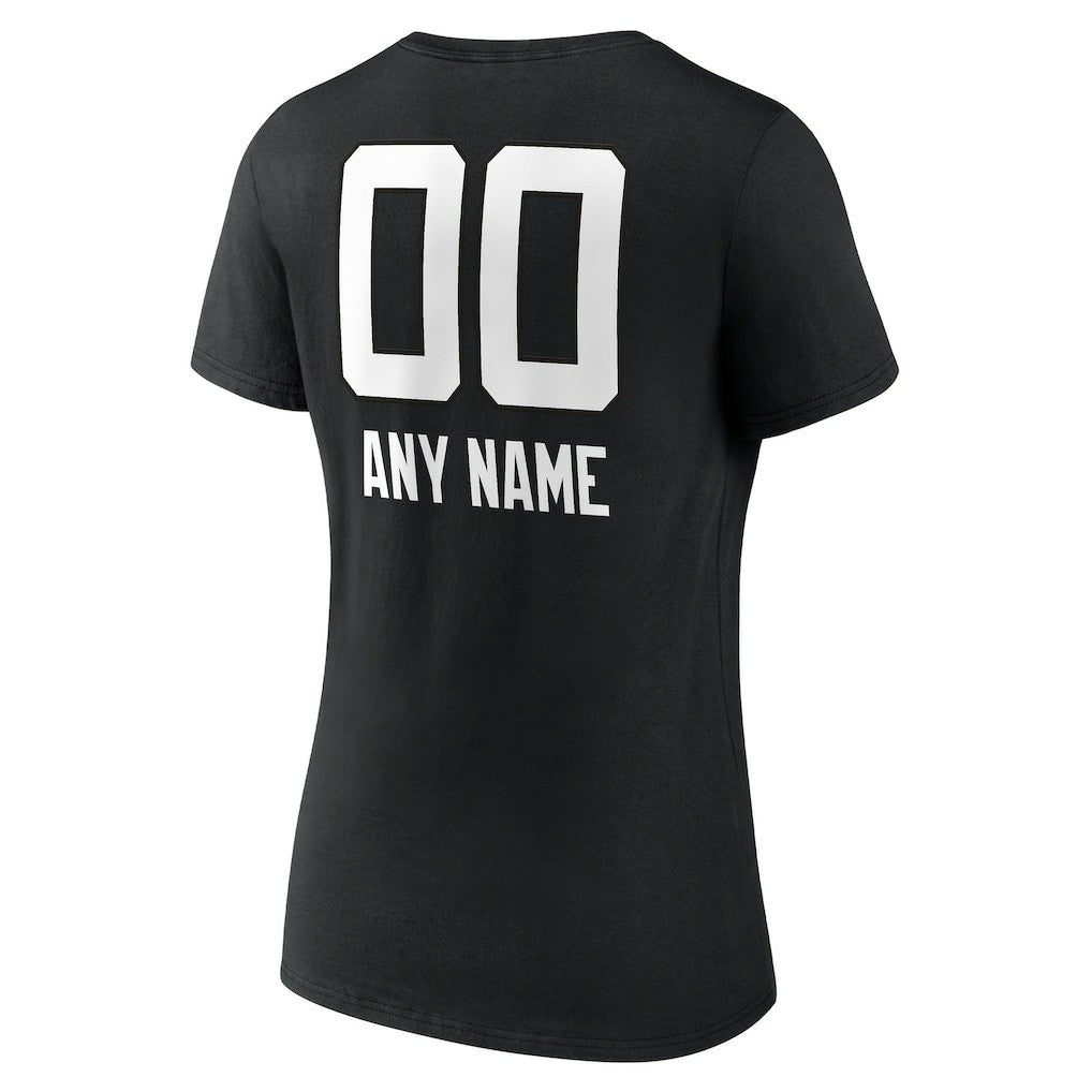 Jacksonville Jaguars Women's Personalized Name & Number Team Wordmark V-Neck T-Shirt Black - NFL