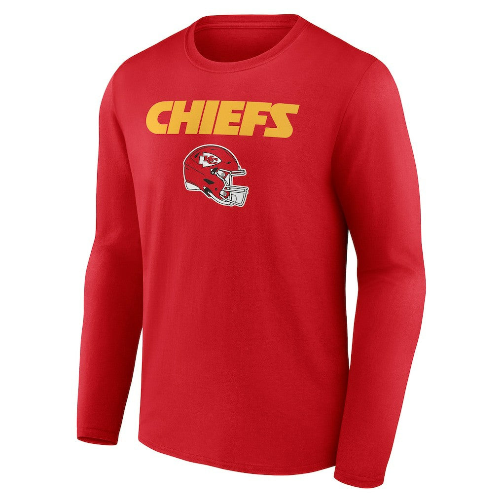 Kansas City Chiefs Personalized Name & Number Team Wordmark Long Sleeve T-Shirt Red - NFL