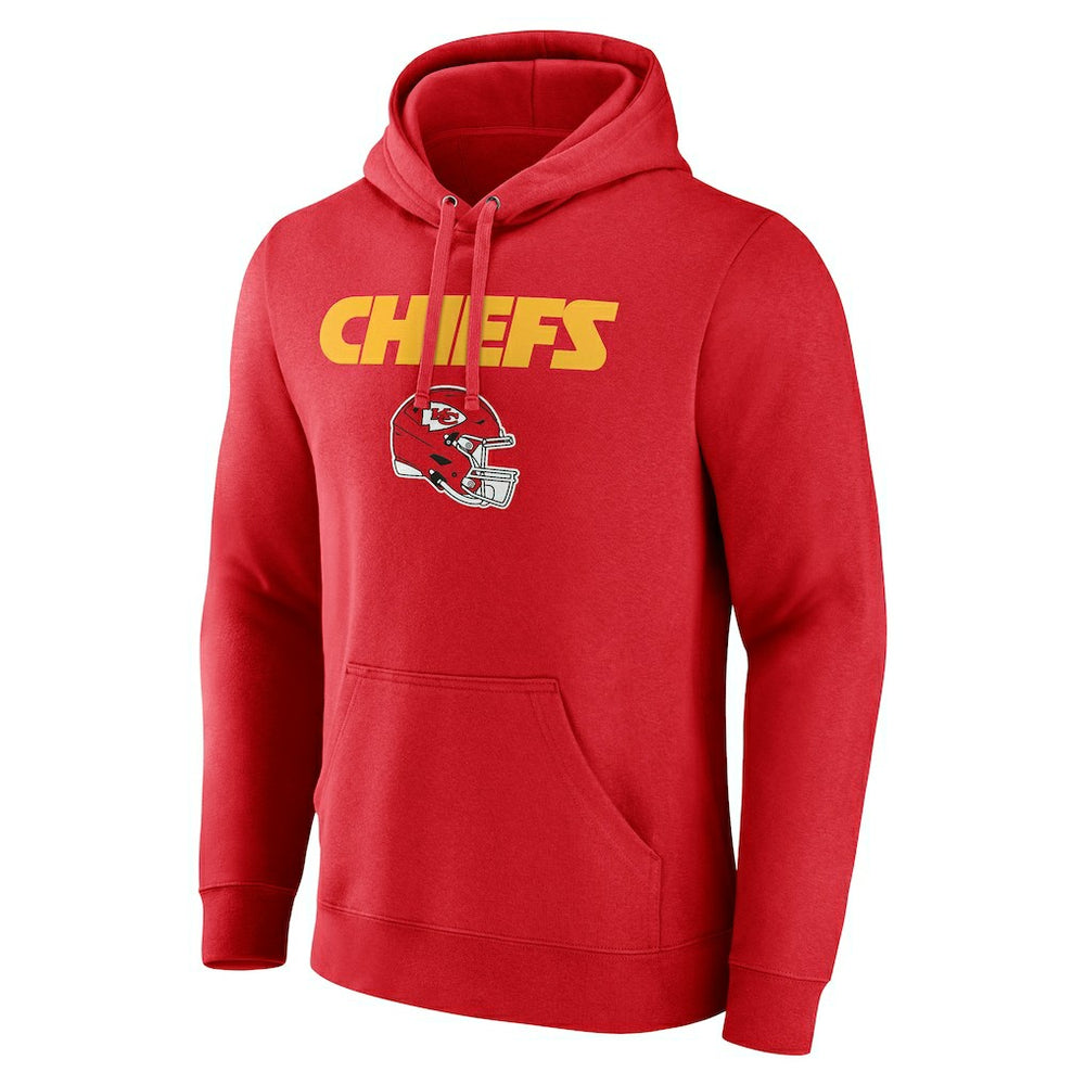 Kansas City Chiefs Personalized Name & Number Team Wordmark Pullover Hoodie Red - NFL