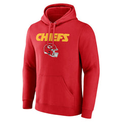 Kansas City Chiefs Personalized Name & Number Team Wordmark Pullover Hoodie Red - NFL
