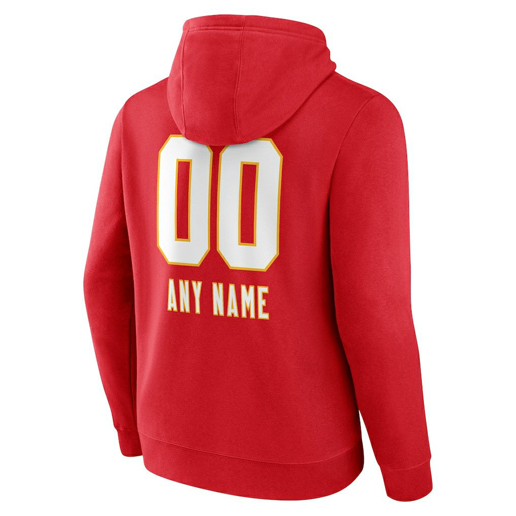 Kansas City Chiefs Personalized Name & Number Team Wordmark Pullover Hoodie Red - NFL