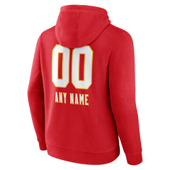 Kansas City Chiefs Personalized Name & Number Team Wordmark Pullover Hoodie Red - NFL