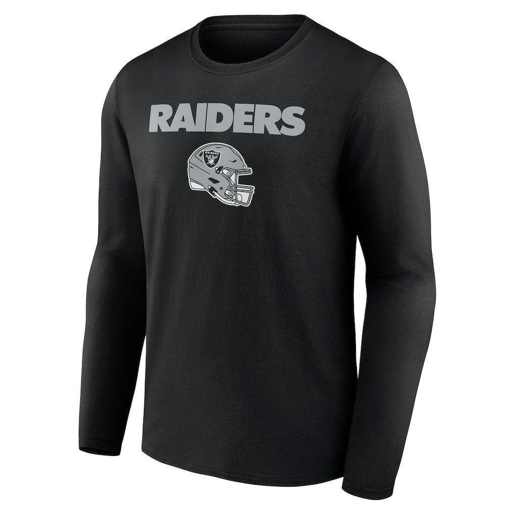 Las Vegas Raiders Personalized Name & Number Team Wordmark Long Sleeve T-Shirt Black - NFL