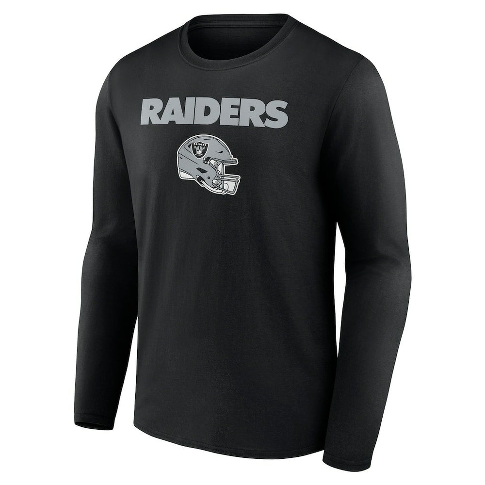 Las Vegas Raiders Personalized Name & Number Team Wordmark Long Sleeve T-Shirt Black - NFL