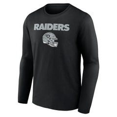Las Vegas Raiders Personalized Name & Number Team Wordmark Long Sleeve T-Shirt Black - NFL