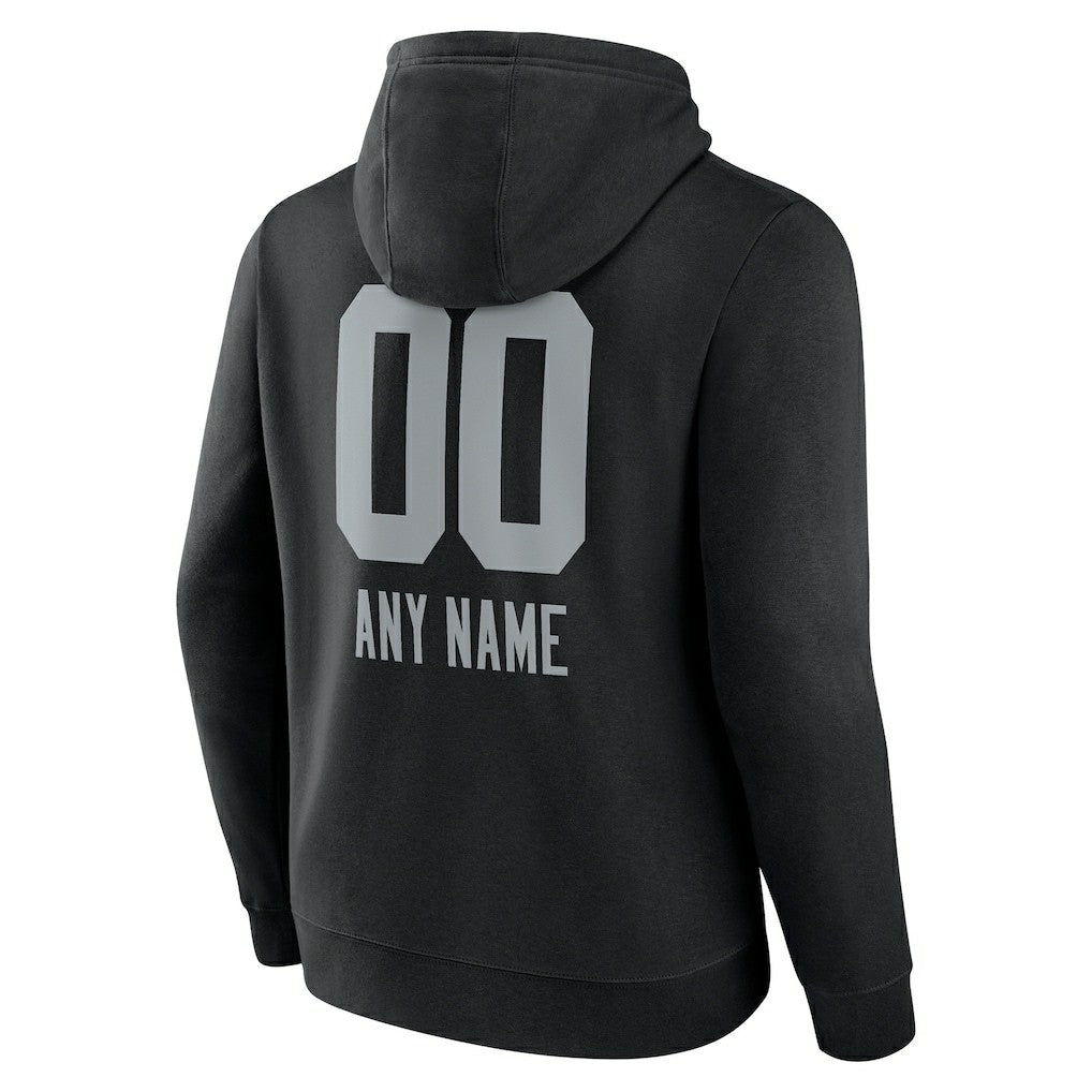 Las Vegas Raiders Personalized Name & Number Team Wordmark Pullover Hoodie Black - NFL