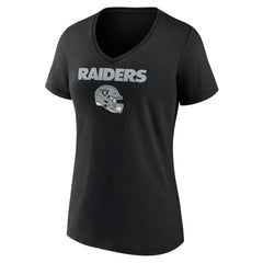 Las Vegas Raiders Women's Personalized Name & Number Team Wordmark V-Neck T-Shirt Black - NFL