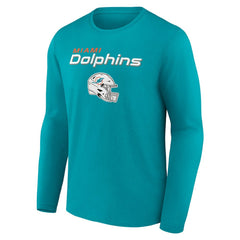 Miami Dolphins Personalized Name & Number Team Wordmark Long Sleeve T-Shirt Aqua - NFL