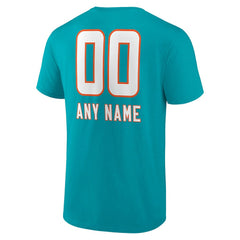 Miami Dolphins Personalized Name & Number Team Wordmark T-Shirt Aqua - NFL