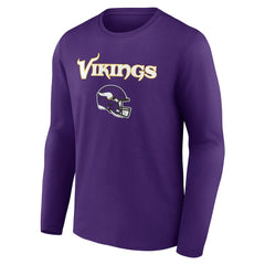 Minnesota Vikings Personalized Name & Number Team Wordmark Long Sleeve T-Shirt Purple - NFL