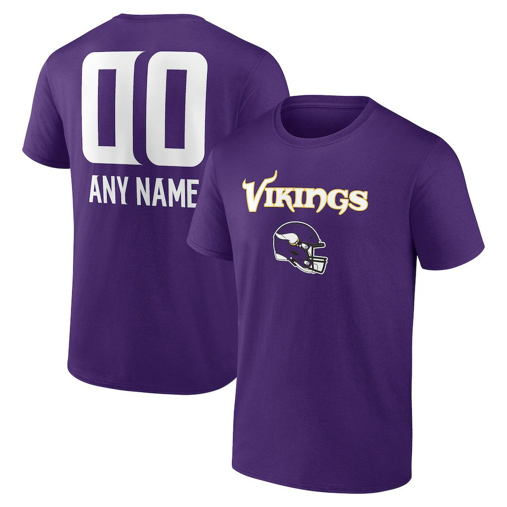Minnesota Vikings Personalized Name & Number Team Wordmark T-Shirt Purple - NFL