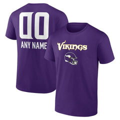 Minnesota Vikings Personalized Name & Number Team Wordmark T-Shirt Purple - NFL