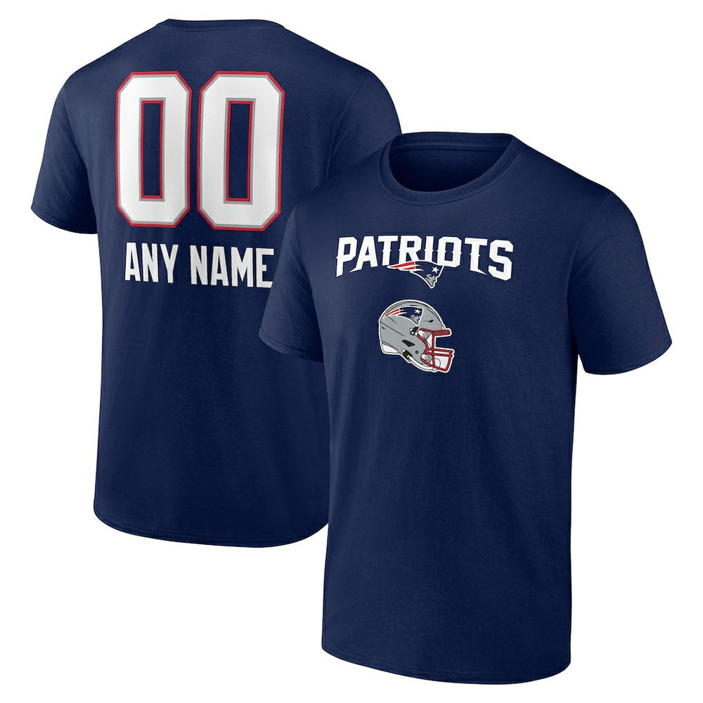 New England Patriots Personalized Name & Number Team Wordmark T-Shirt Navy - NFL