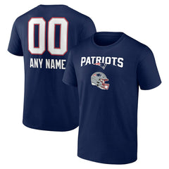 New England Patriots Personalized Name & Number Team Wordmark T-Shirt Navy - NFL