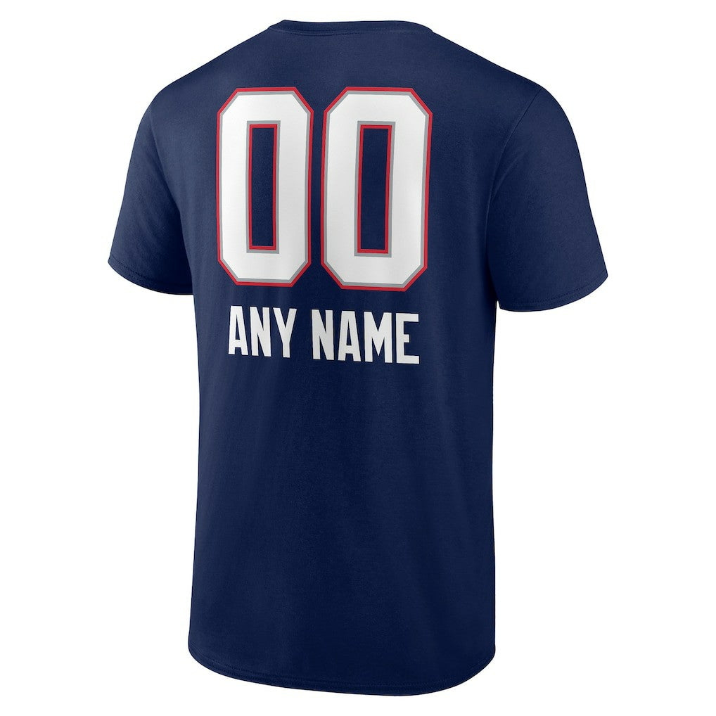 New England Patriots Personalized Name & Number Team Wordmark T-Shirt Navy - NFL