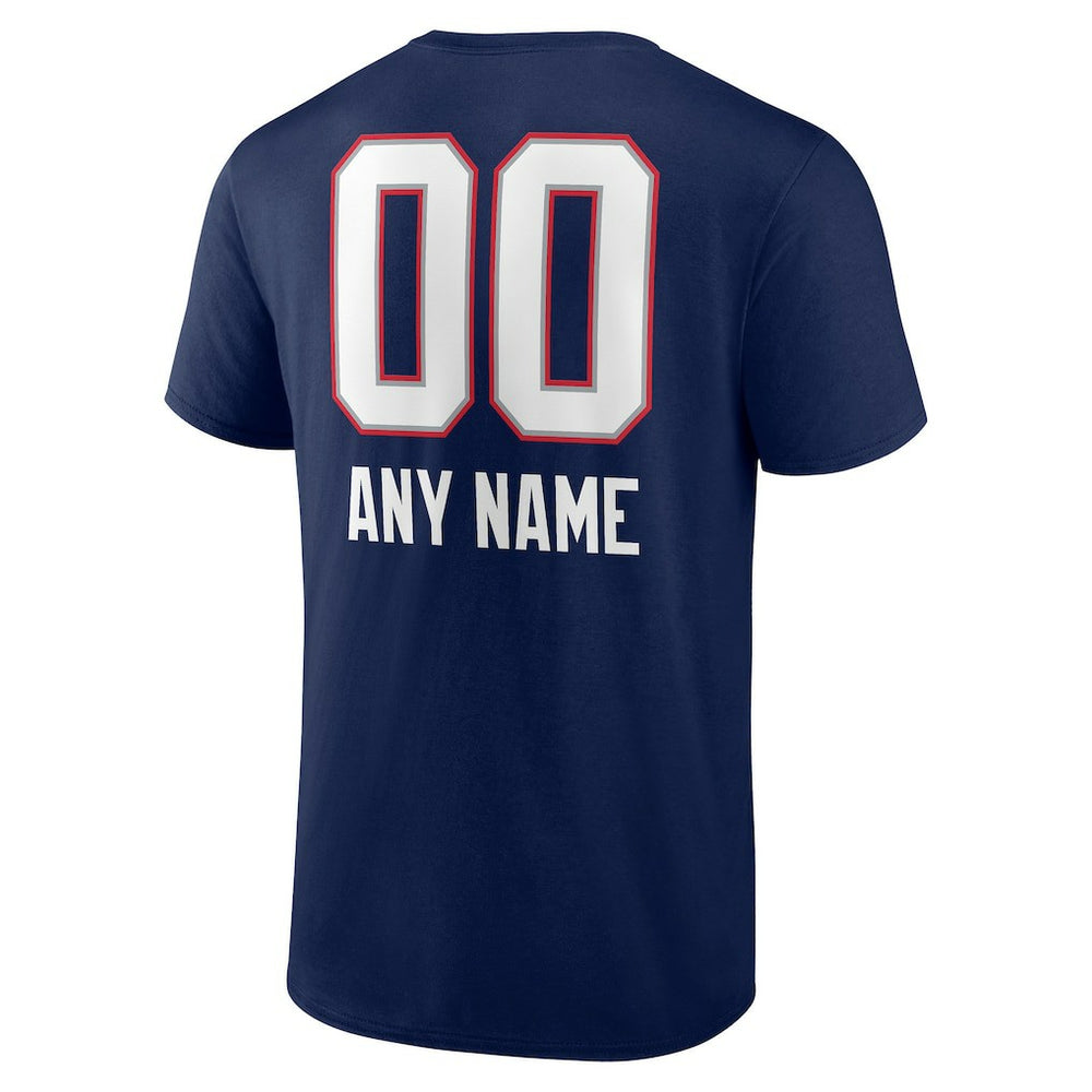 New England Patriots Personalized Name & Number Team Wordmark T-Shirt Navy - NFL