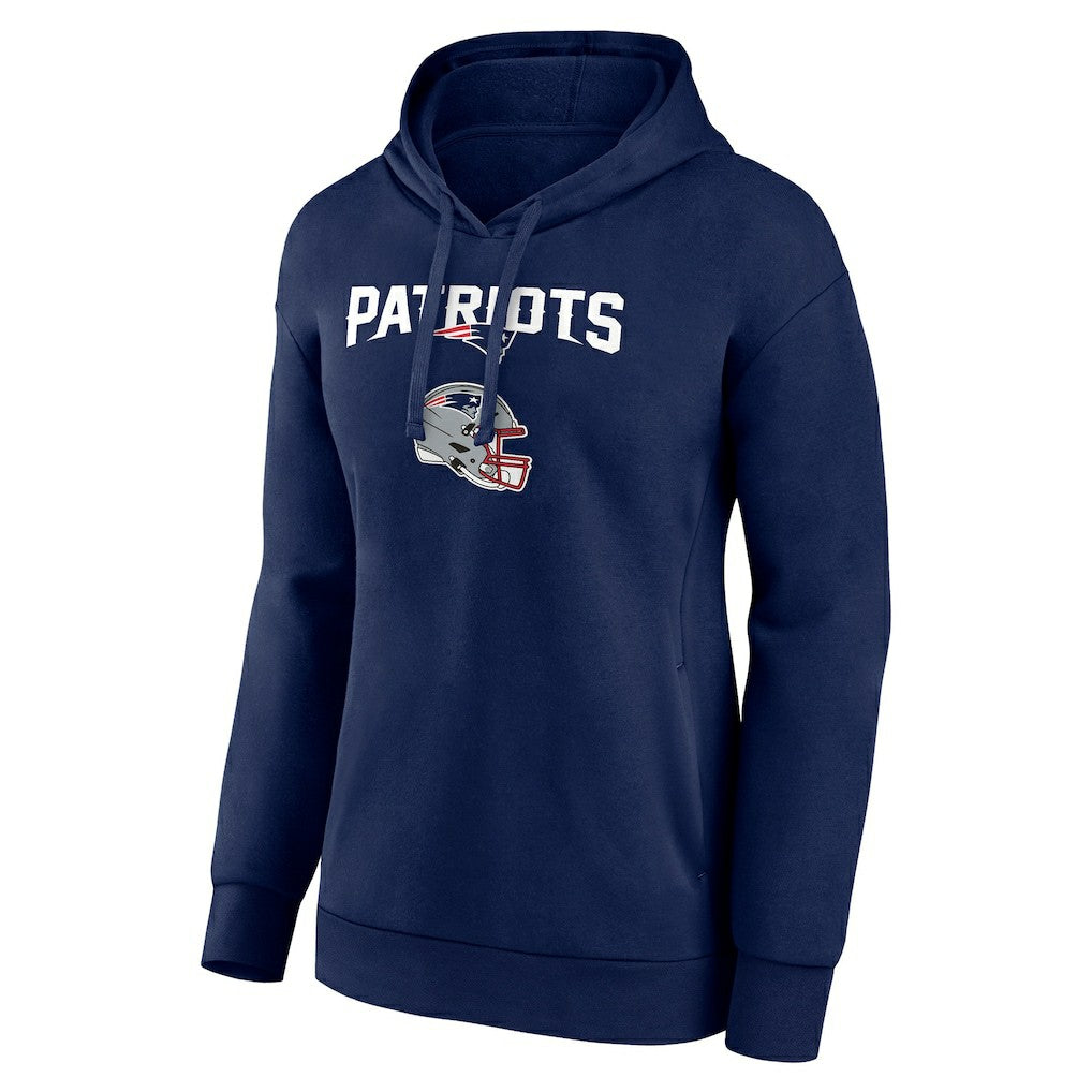 New England Patriots Women's Personalized Name & Number Team Wordmark Pullover Hoodie Navy - NFL