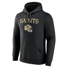 New Orleans Saints Personalized Name & Number Team Wordmark Pullover Hoodie Black - NFL