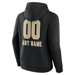 New Orleans Saints Personalized Name & Number Team Wordmark Pullover Hoodie Black - NFL