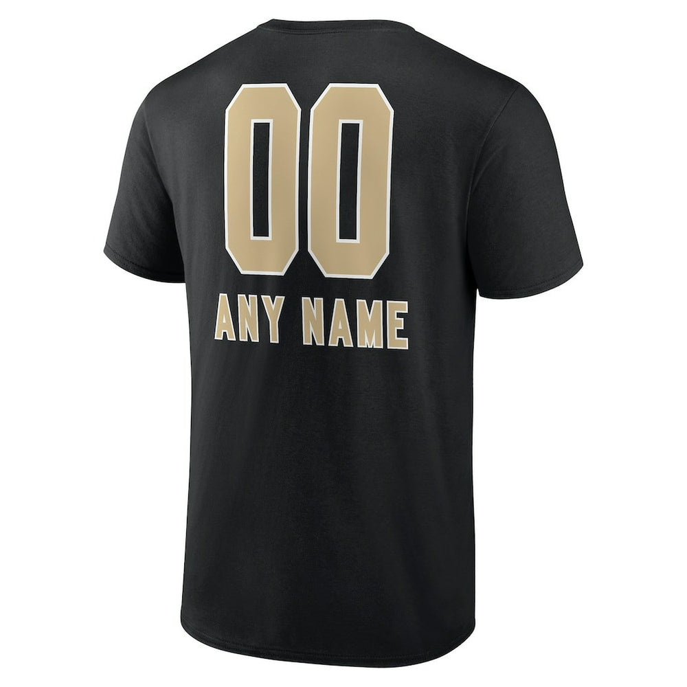 New Orleans Saints Personalized Name & Number Team Wordmark T-Shirt Black - NFL