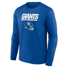 New York Giants Personalized Name & Number Team Wordmark Long Sleeve T-Shirt Royal - NFL