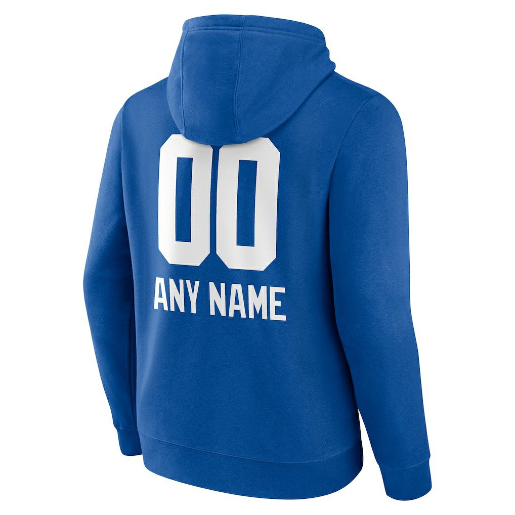 New York Giants Personalized Name & Number Team Wordmark Pullover Hoodie Royal - NFL