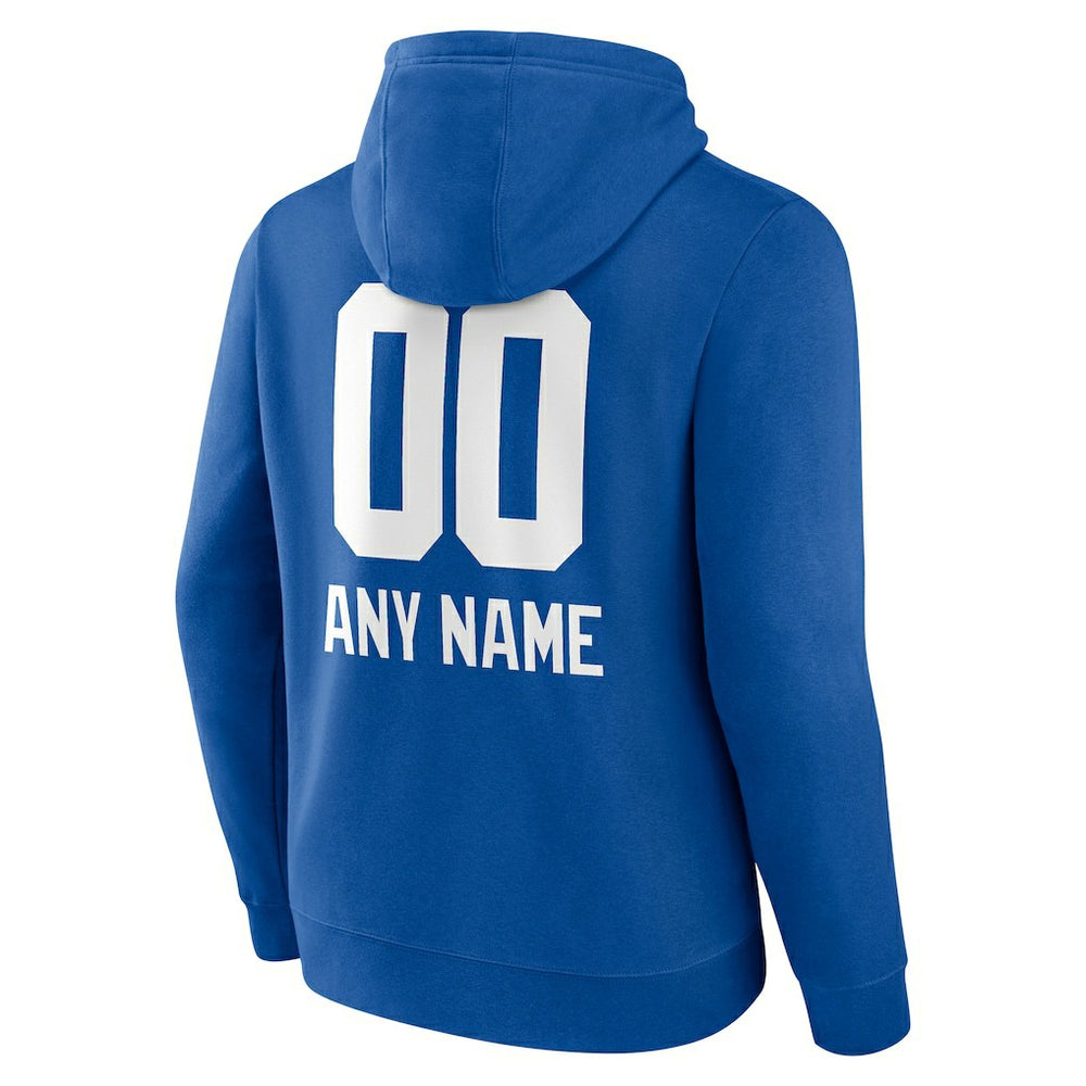 New York Giants Personalized Name & Number Team Wordmark Pullover Hoodie Royal - NFL